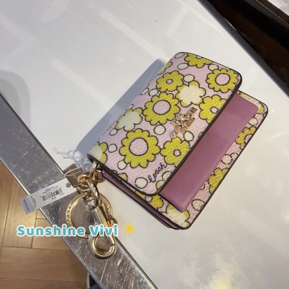 NWT Coach Mini Klare Bag Charm With Blocked Floral Print CBL32 Im/Lilac Multi - Picture 7 of 8